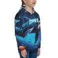 thumbnail image 3 of Lsque Colorful Ocean Whale Patten Youth Hoodie Sweatshirt Pullover with Kangaroo Pocket Boys and Girls Hoodie Warm Hoodie for Kids-Small, 3 of 6
