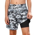 thumbnail image 2 of ATOGUTA Swim Shorts for Boys with Liner Bathing Suits Summer Quick Dry Swimwear Swim Trunks Size 5T-14, Gray, 2 of 6