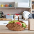 thumbnail image 5 of Cesta De Almacenamiento Portátil Cesta de mimbre tejida a mano con asas para organizar el hogar, recoger frutas y decorar, 40 cm, color natural Yulucky, 5 of 5