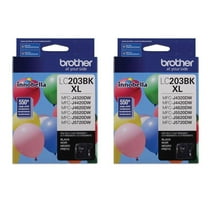 Brother 2 Pack LC203 Innobella High Yield XL Series Black Ink Cartridge, 550 Pages Yield