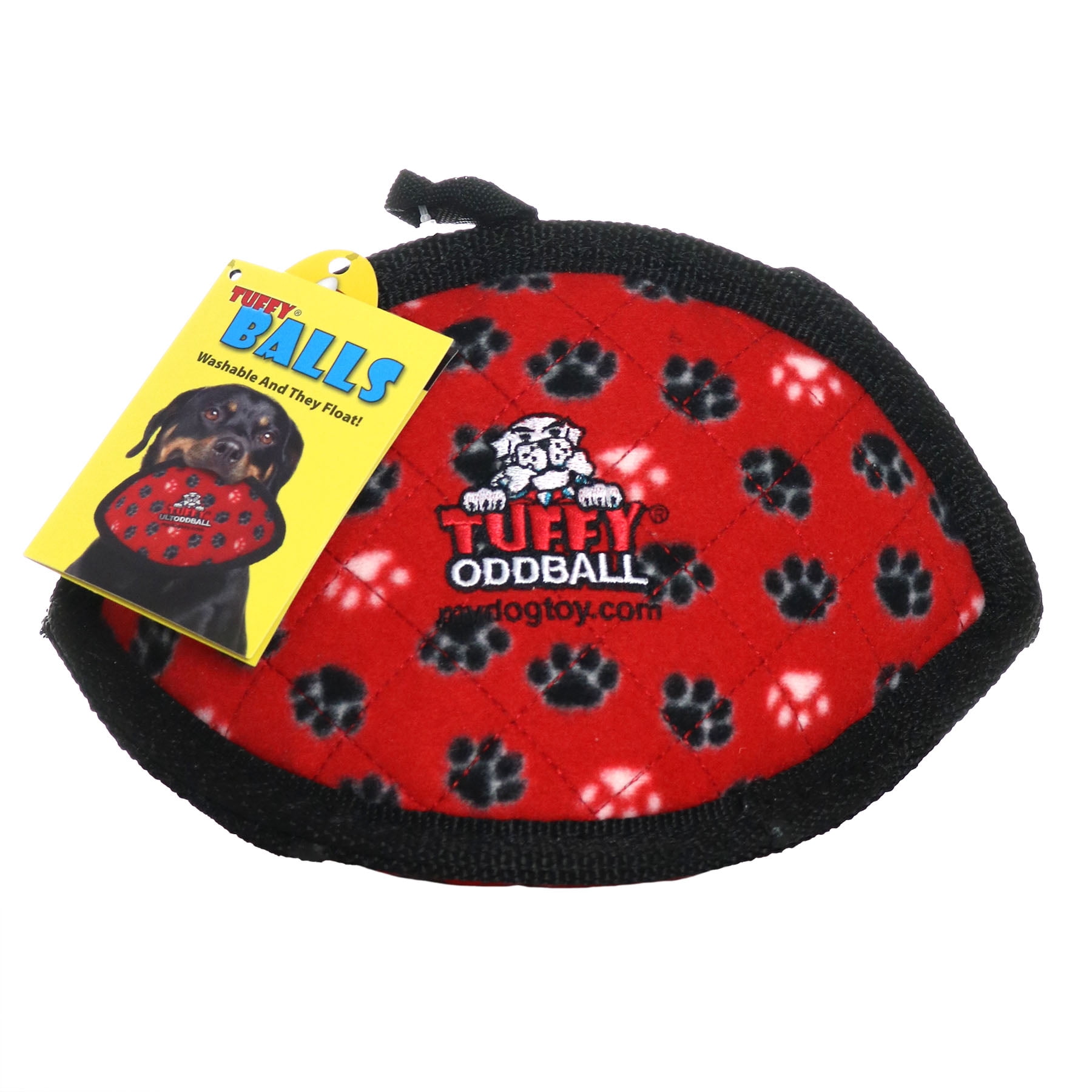TUFFY® Ultimate Odd Ball Red Paw, 2-Pack, Durable Plush Dog Toys