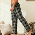 thumbnail image 5 of Stamzod Men's Sleepwear Fashion Plaid Loose Casual Pajama Pants Men Elastic Waist Straight Oversized Pajamas with Pockets Gray W XXL, 5 of 7