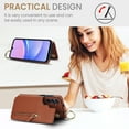 thumbnail image 2 of Cutyskin for Samsung Galaxy A55 Wallet Case【RFID Blocking】 with Card Holder Cash Pocket Zipper Bills Slot, Soft PU Leather Magnetic Back Folio Kickstand, Finger Ring Holder Hook Case, Brown, 2 of 8
