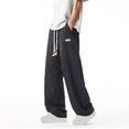 thumbnail image 2 of IhhxPro Men's Casual Pants Oversized Jogger with Pockets Elastic Waist Relaxed Fit Drawstring Trousers Cotton Streetwear for Daily Wear Spring M-4XL, 2 of 7