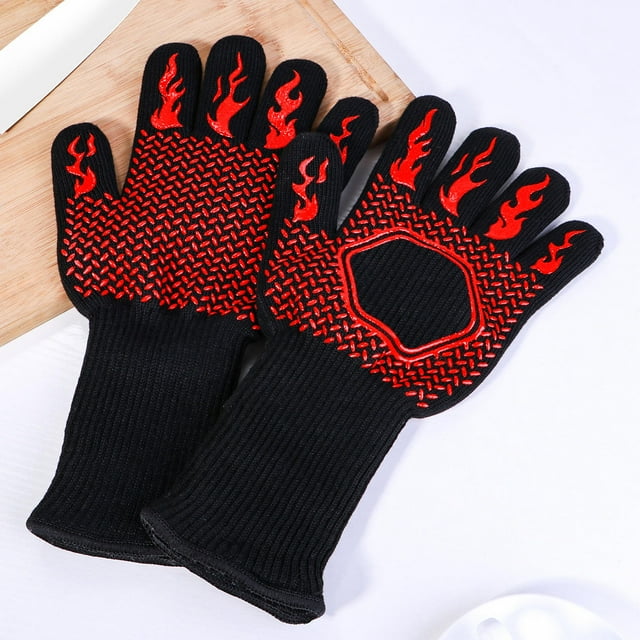 NUOLUX Guantes Protectores Para Cocina Y Barbacoa Black Resistentes Y Fáciles De Limpiar