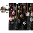 thumbnail image 2 of Christmas Kitchen Curtains and Valances Set, Rod Pocket Curtains Tier Farmhouse Window Curtains 36 Inch Length, Winter Xmas Red Ball Snowflake Bow Black 3 Piece Kitchen Curtains Set, 2 of 6