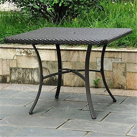 International Caravan Patio Dining Table in Antique Black
