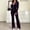 Dark Purple, variant on Women's Velour 2 Piece Sweatsuit Set Zip Up Hoodie Jacket and Flare Leg Sweatpants Outfits Y2K Loungewear Tracksuit