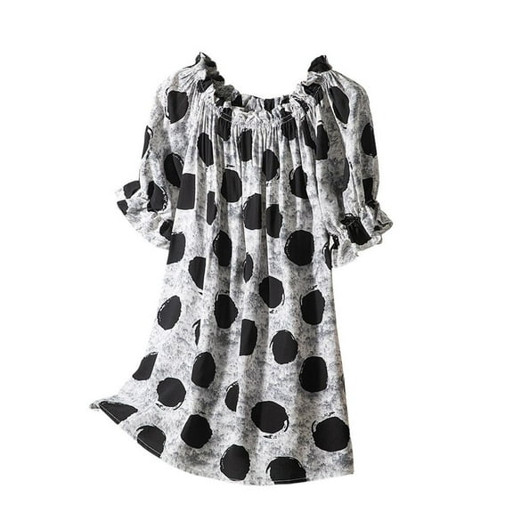 SWSMCLT Women's Breathable Pajama Tops Crew Neck Home Comfy Loose Soft Loungewear Convertible Nightwear Black X-Small-Large