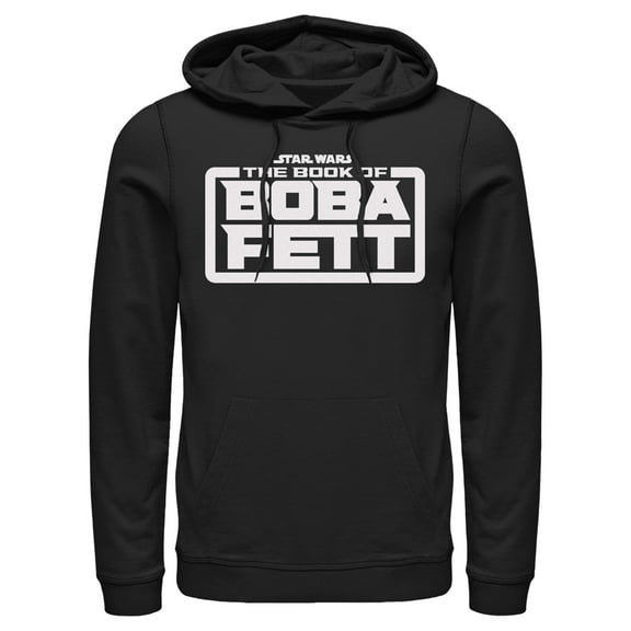 Men's Star Wars: The Book of Boba Fett White Logo Pull Over Hoodie Black Small