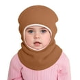 thumbnail image 3 of UngA Baby Scarf Hat Unisex Infant Toddler Kids Beanie Hats with Neck Warmer Windproof Hooded Hat for Boys Girls (Brown,1-6 Years), 3 of 4