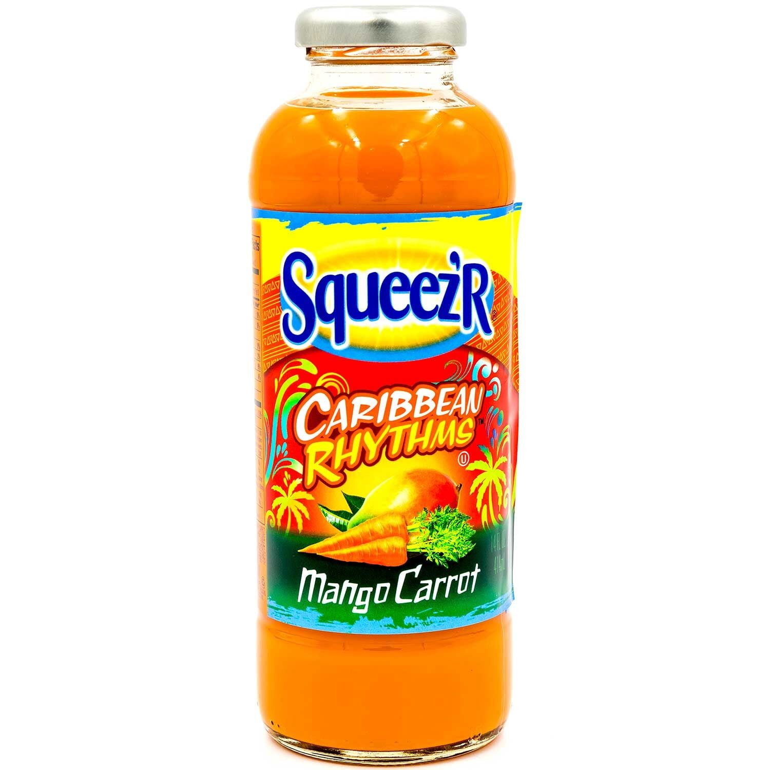 (4 pack) Squeez'R Caribbean Rhythms Mango Carrot Drink, 20 Fl Oz