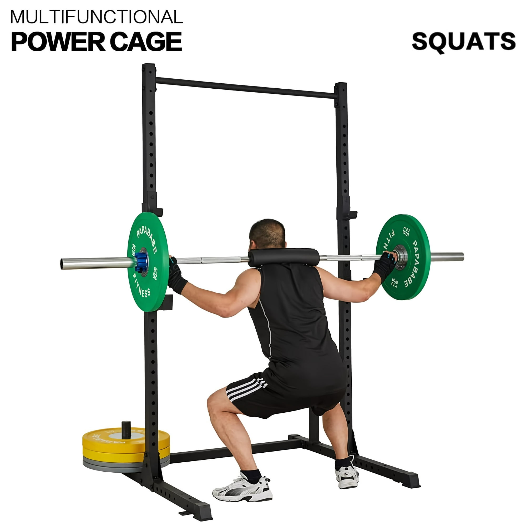 Squat Rack 800LB Capacity Power Rack 2 x 2 Steel Power Cage Exercise Stand with 4 J Hooks for Bench Press Weightlifting and Strength Training 1026783 Walmart
