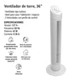 thumbnail image 4 of Ventilador Torre Iusa 36' 3 Vel blanco, 4 of 7