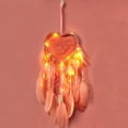 thumbnail image 3 of Lámpara de pared LED con forma de corazón atrapasueños de estilo bohemio hecha a mano, decoración romántica (rosa, con luces), 3 of 5