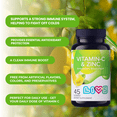 thumbnail image 3 of LIVS Vitamin C & Zinc Gummies, 250mg, Immune Support, Skin Health, Blood Pressure Regulation, 45 Vegan Gummies, 3 of 8