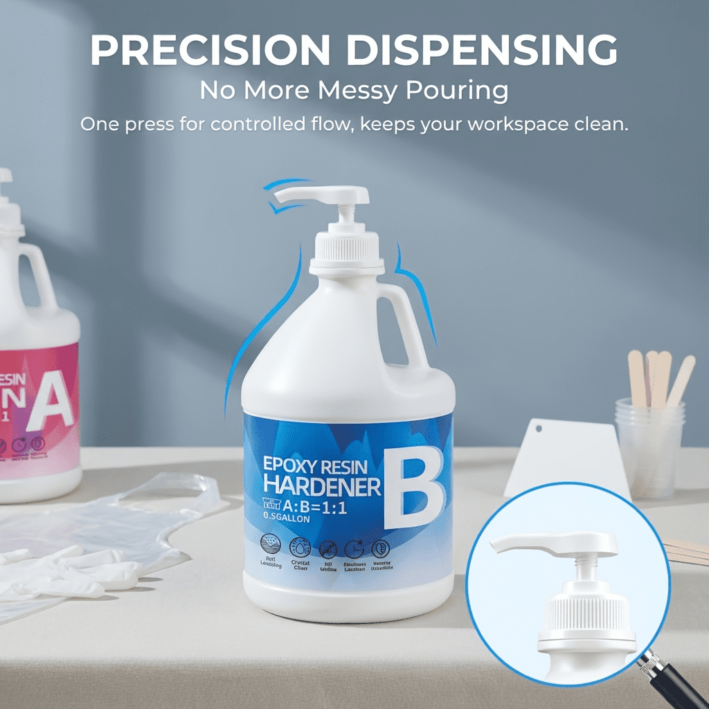Fast-Curing Epoxy Resin Kit - 0.5 Gal Resin & 0.5 Gal Hardener With Tools, No Bubbles, Non-Yellowing, Self-Leveling, Low Odor, 2-Part Epoxy For Coating, Casting, DIY Resin Crafts, Table Tops & Art Pr