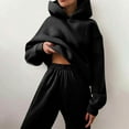 thumbnail image 2 of Womens 2 Piece Outfits Hoodie Sweatsuit Sets Oversized Sweatshirt Baggy Fall Comfy Sweatpants with Pockets, Casual Loungewear for Everyday Comfort and Style,Black,S, 2 of 7