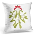 thumbnail image 1 of BSDHOME Housse de Coussin Décorative 18x18 Pouces avec Nœud Rouge et Mistletoe Suspendu Vert pour Célébration, 1 of 1