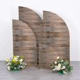 thumbnail image 4 of Efavormart Set of 4 Brown Spandex Chiara Backdrop Stand Covers With Rustic Wood Print, Fitted Covers For Half Moon Wedding Arches - 2.5ft, 5ft, 6ft, 7ft, 4 of 11