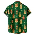 thumbnail image 5 of IROINNID Christmas Funny T-Shirt for Men Xmas Print Button Up Tops Vacation Holiday Gift Hawaiian Shirt,Green, 5 of 5