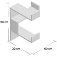 thumbnail image 2 of JV Home Luksa Collection Corner Bookcase Wall Mounted Stylish Floating Shelf Corner Bookshelf Decorative Wide Shelving Storage 24 Inch White, 2 of 6