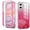 Rose, variant on iPhone 16 Plus Case with Screen Protector, Gradient Color Feather Pattern Full Body Shockproof Protective Anti-Scratch Drop Proof Slim Fit Phone Case for Apple iPhone 16 Plus, Green