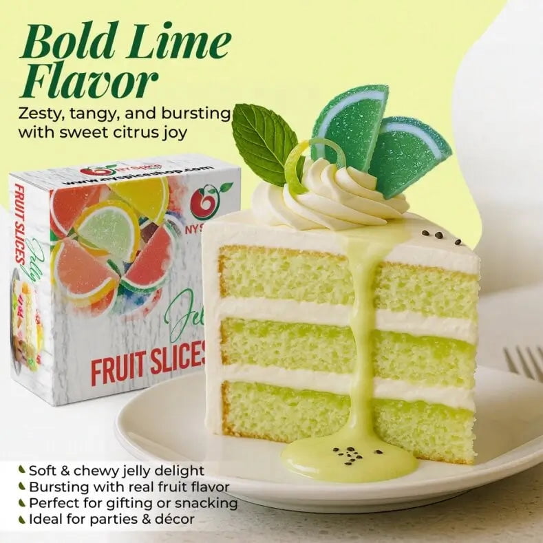 NY Spice Shop Lime Jelly Fruit Slices - 3 Pound - Fruit Slices Candy - Candy Fruit Slices