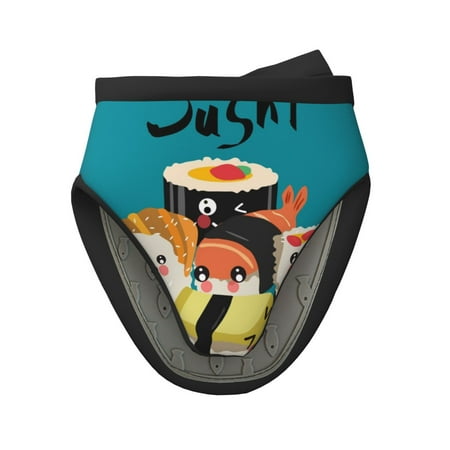 

Qekee I Love Sushi Print Non-Slip Mini Oven Mitt Silicone Oven Mitts Heat Resistant Kitchen Mittens Pinch Mitts Cooking Mitts