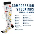 thumbnail image 2 of FORMRS Womens Knee High Socks Casual Long Thick Travel Daily Wear, 1 Pair, White Triangles, 2 of 6