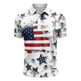 thumbnail image 4 of Men Polo Shirt Independence Day 250th Anniversary American Flag Print Short Sleeve Patriotic Summer Lightweight Blouse, 4 of 4
