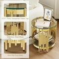 thumbnail image 3 of 2-Piece Round Coffee Table Set, Coffee Table and End Table, Modern Gold Irregular Stainless Steel Legs and Clear Tempered Glass Top, for Living Room, Lounge, Bedroom, 3 of 8