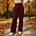 thumbnail image 2 of ATOYSOY Women High Waist Pleated Wide Leg Pants for Winter Casual Office Wear with Pockets Comfortable Soft Warm Trousers for Daily OutFitteds, 2 of 6