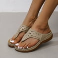 thumbnail image 7 of Leozcaa Orthopedic Sandals for Women 2025 Arch Support Dressy Wedge Flip Flops Summer Walking Platform, 7 of 7
