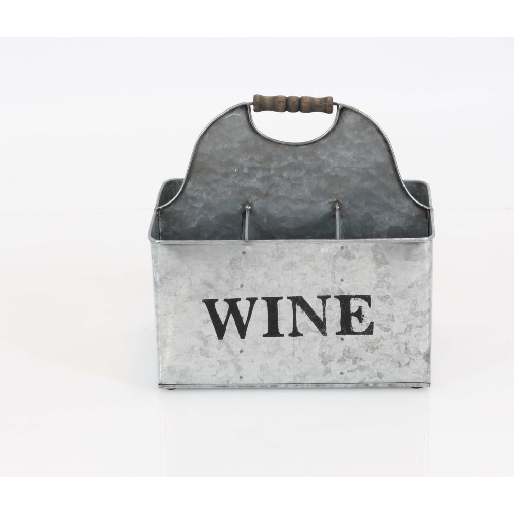 Vintage Style Rustic Metal Crate Wine Bottle Holder