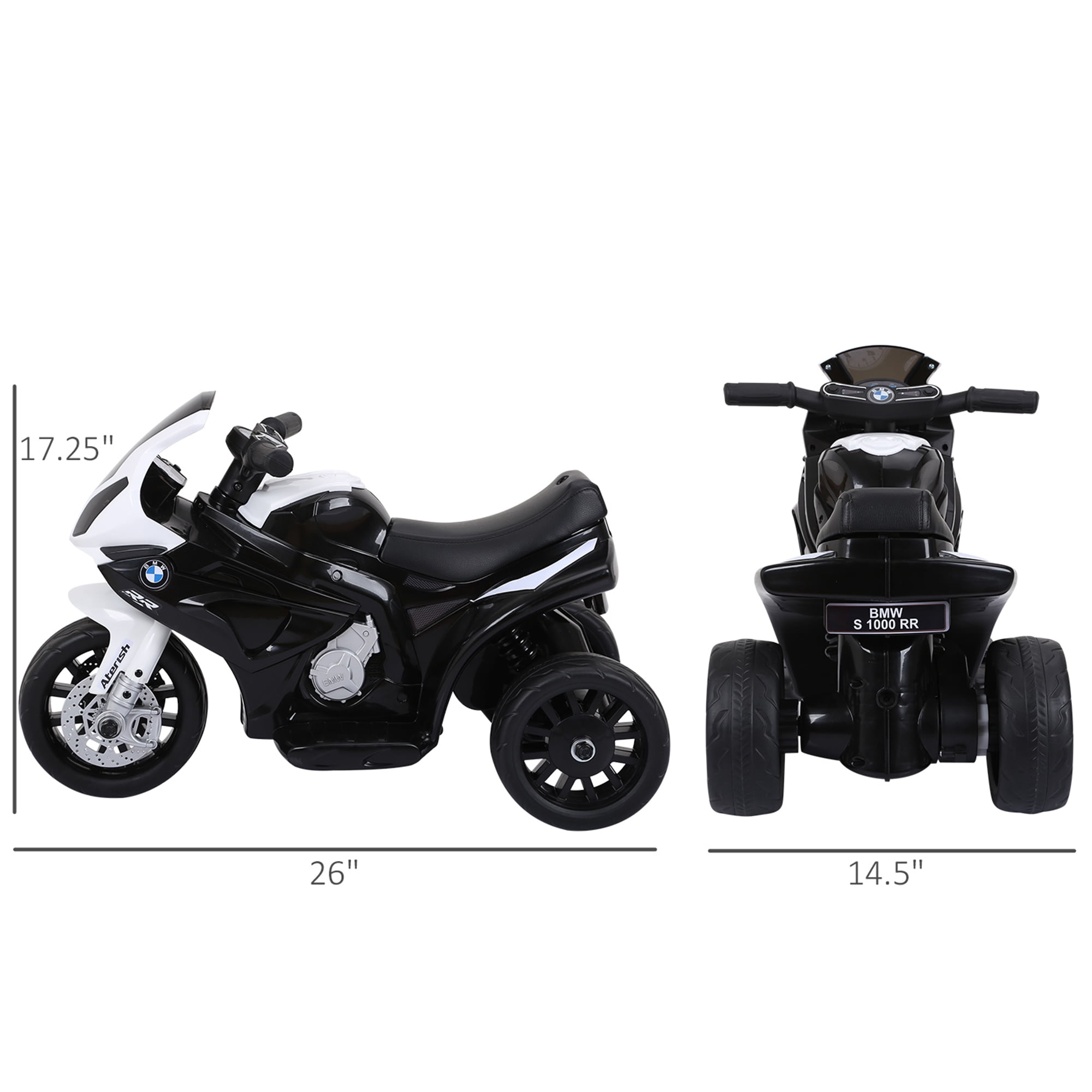 Aosom 6V Kids Motorcycle Licensed BMW with Headlight, Music, Black
