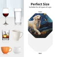 thumbnail image 4 of KLL Drink Coasters Set Octagon of 4,PU Leather Absorbent Coasters Set Decorative Coffee Cup Coasters Housewarming Gift for Home Decor-Vintage Starry Sky Labrador A, 4 of 5