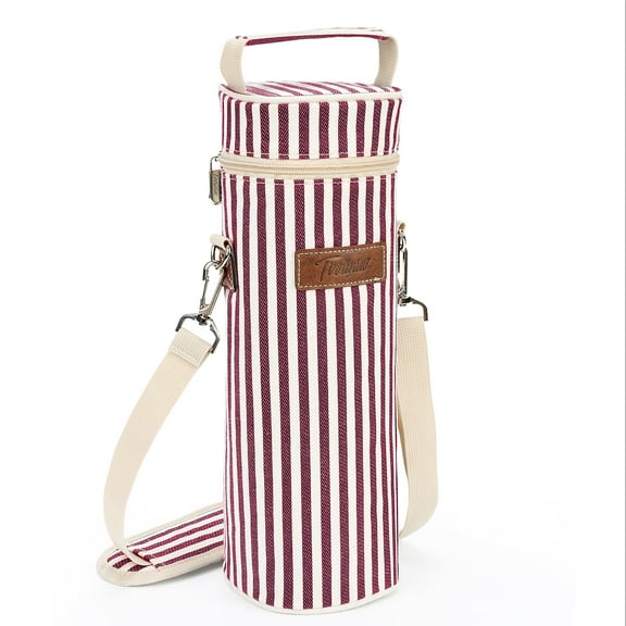 Flyingstar Single Wine Bags for Gifts, Insulated Padded Portable Wine Bags for Travel, BYOB Restaurants, Wine Tasting, Parties, Great Wine Gift Bags for Wine Lovers, Wine Stripe