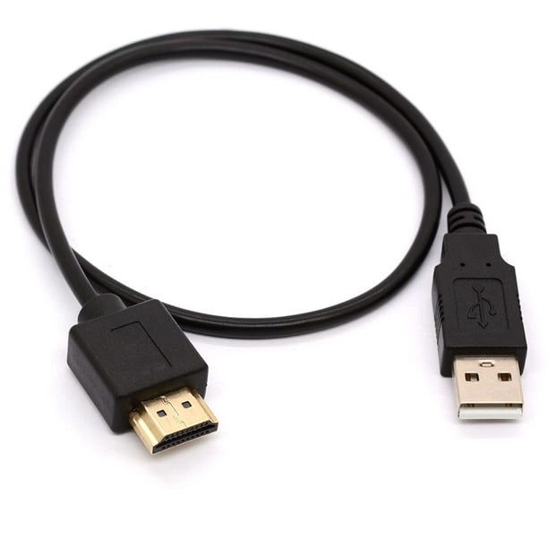 USB to HDMI Adapter Cable Cord - USB 2.0 Type A Male to HDMI Male Charging Converter (Only for Charging) 0.5m -
