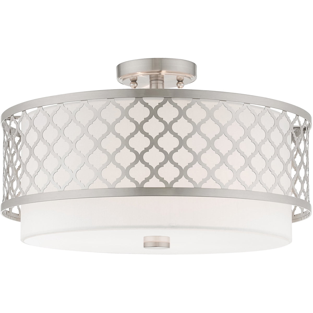 3 Light Brushed Nickel Ceiling Light fixture with Steel base material