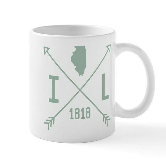 CafePress - Illinois Arrows - 11 oz Ceramic Mug - Novelty Coffee Tea Cup