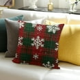 thumbnail image 3 of Autua Christmas Decorations,Christmas Pillow Covers,Plaid Pillow Cover,red Christmas Decor,Pillow Cover,Christmas Home Decor 22x22in, 3 of 5