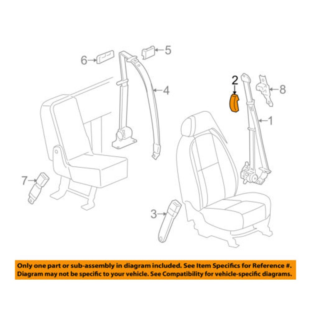 GM OEM Front Seat Belt& Retractor Cover 25808903