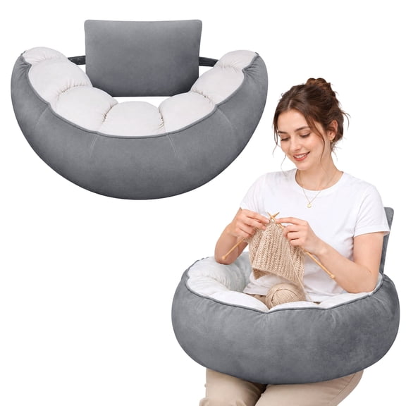 Long Round Body Pillow for Adults, Bolster Pillow for Sleeping, Soft and Supportive Pillow for Sleeping & Lumbar Support, Grey