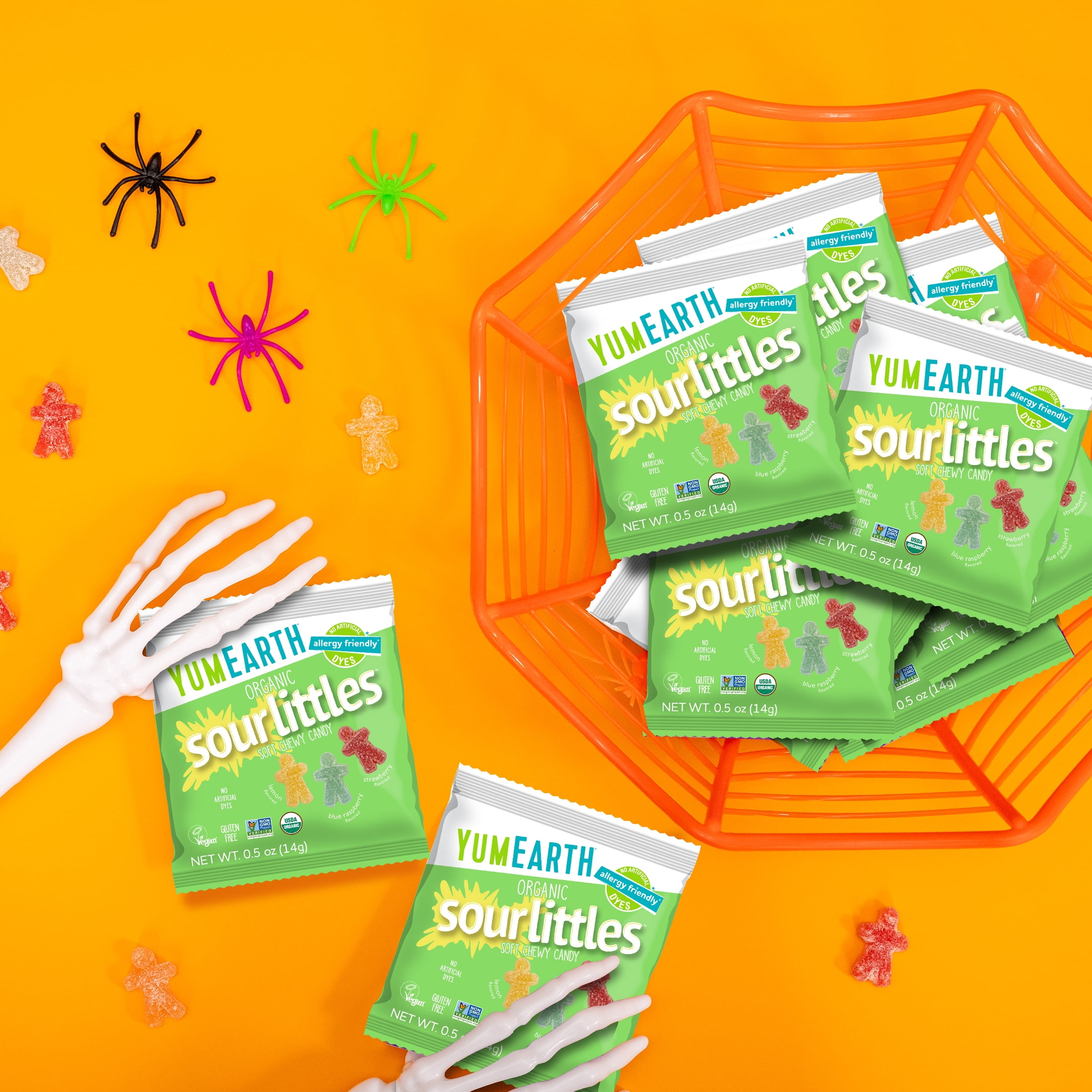 YumEarth Halloween Sour Littles, 15 Count Snack Packs
