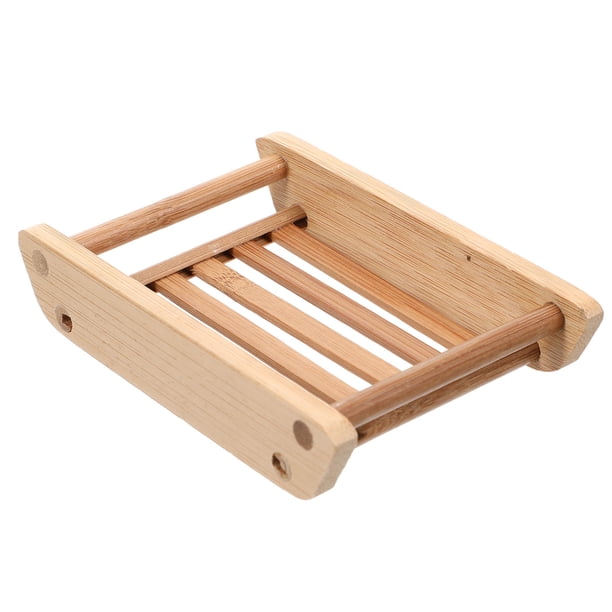 ColoMX 1 jabonera de bambú, sencilla, para baño, con esponja