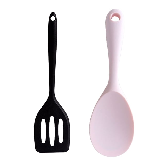 Los utensilios de cocina del silicón fijaron (2 pedazos), herramientas de cocinar, temperatura alta resistente, caja fuerte del lavavajillas