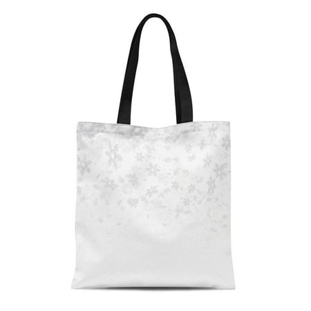 ASHLEIGH Canvas Tote Bag Silver Snow Abstract Flying Snowflakes Gray Flake White Christmas Reusable Shoulder Grocery Shopping Bags Handbag