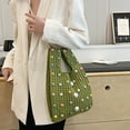 thumbnail image 4 of Contemporary Hollow Out Knitted Bucket Bag with Chain Beaded Handbag for Women, 4 of 21