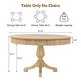 thumbnail image 3 of Wirrytor Round Dining Table with Drawers, Round Tabletop & Curved Trestle Legs Natural, Place Dining Table, Bistro, 3 of 7